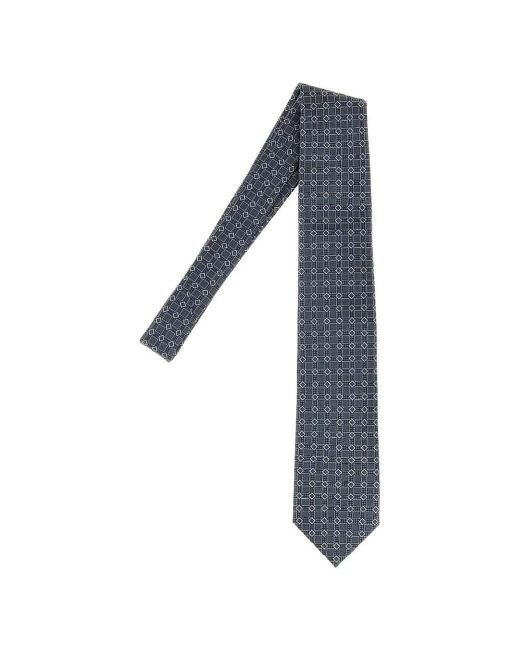 Brioni Blue Patterned Silk Tie for men