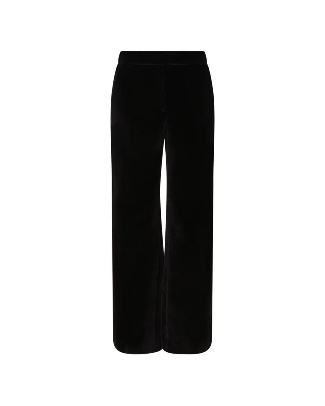 Genny Black Velvet Wide-Leg Trousers