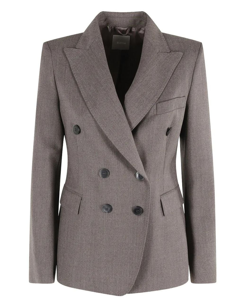 Kiltie Gray Double-Breasted Herringbone Jacket