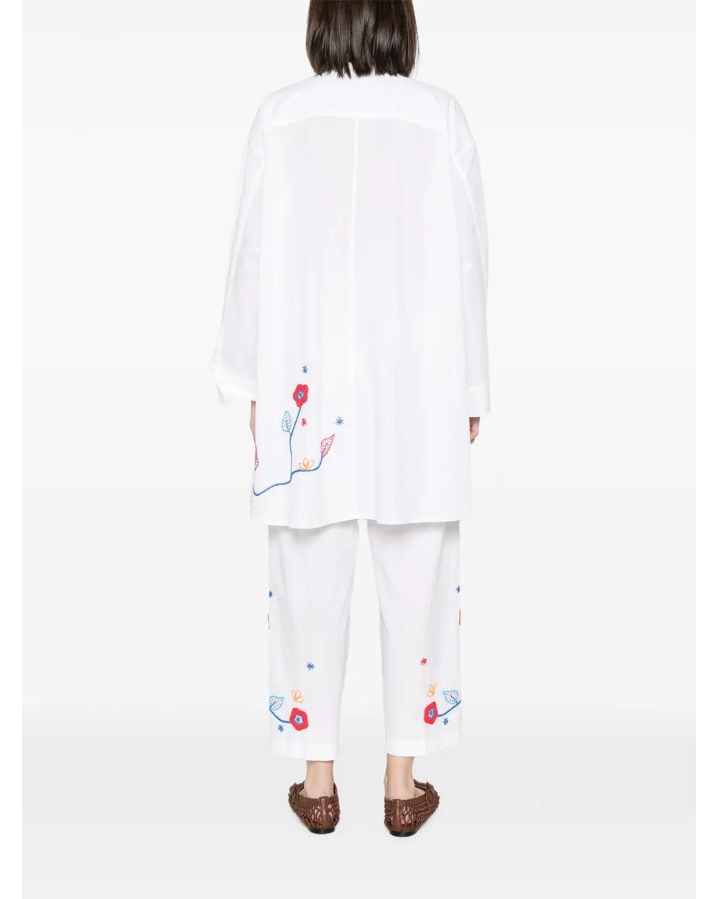Forte_forte White Broderie En Rêve Mini Shirt Dress