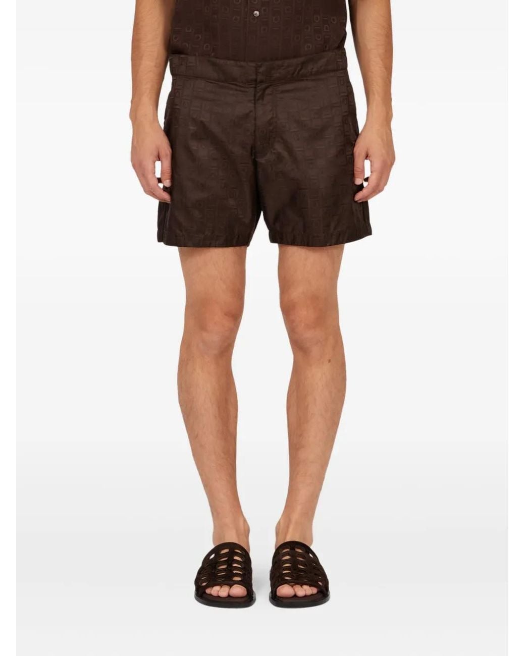 Ferragamo Black Monogram Bermuda Shorts for men