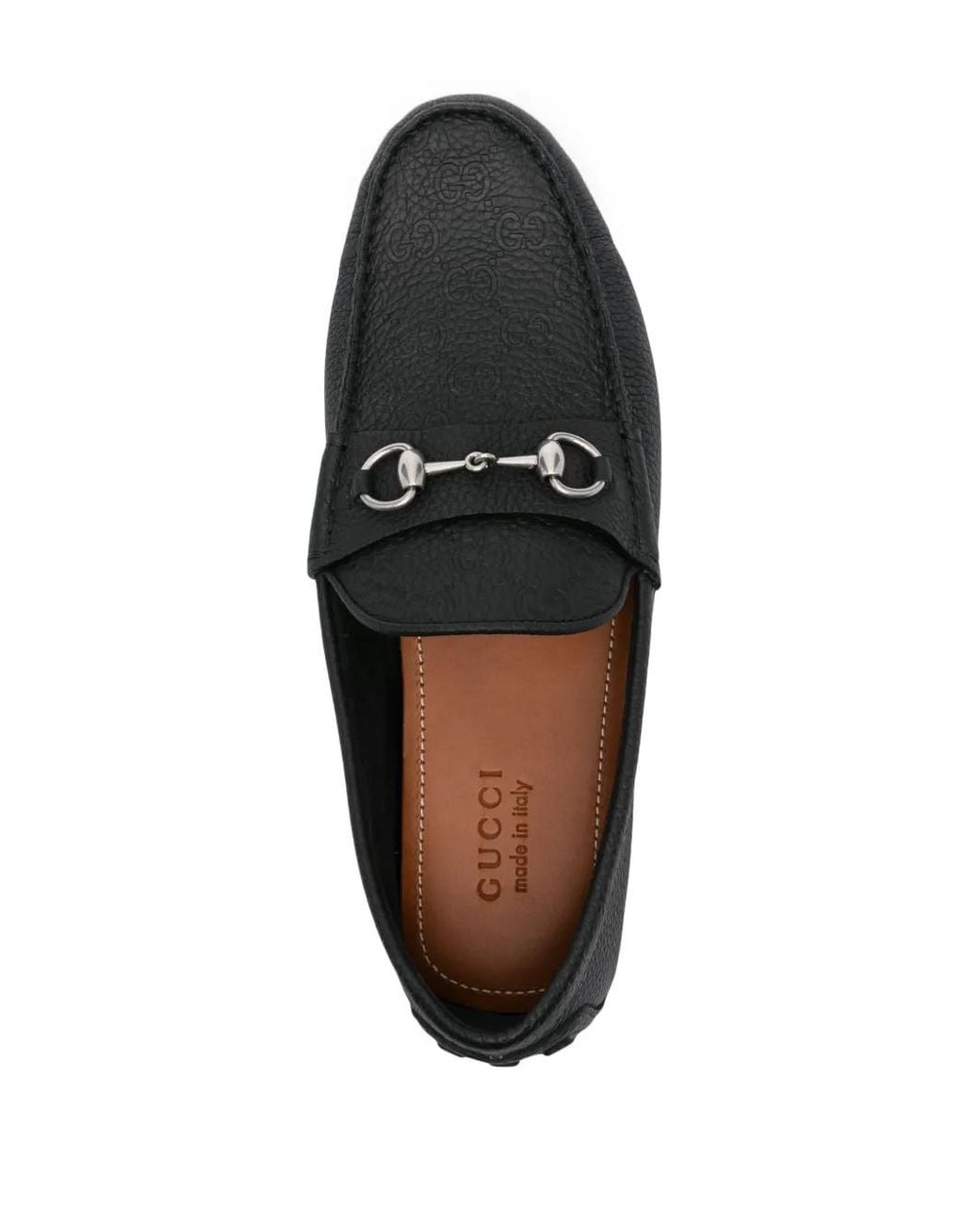 Gucci Black Leather Driver Shoes for men