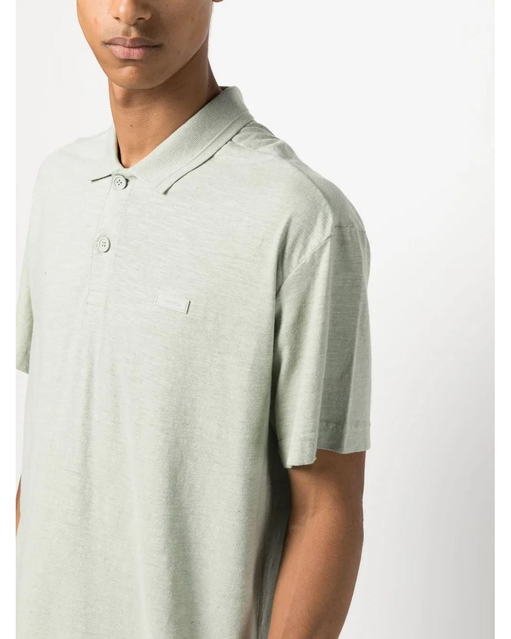 Calvin Klein White Polo À Manches Courtes for men