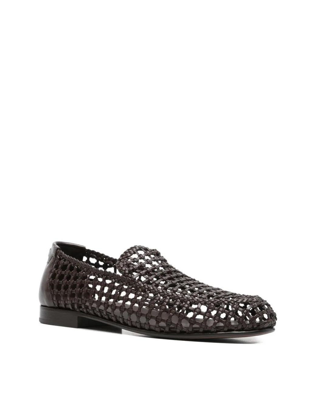 Fendi White Braided Leather Loafers for men