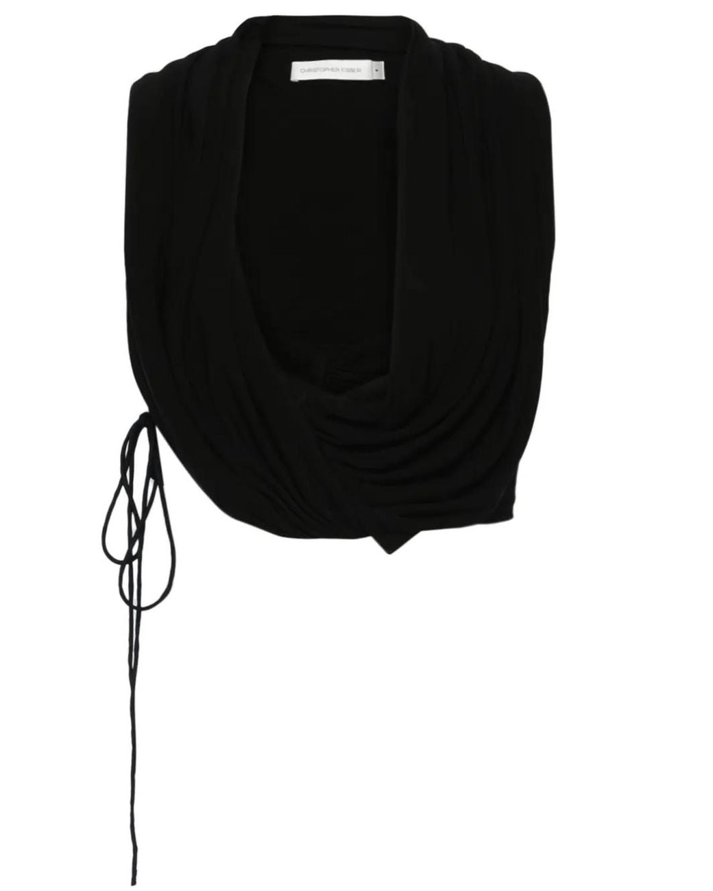 Christopher Esber Black Interlock Draped Top