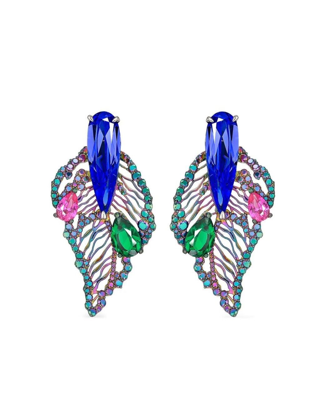 Anabela Chan Blue 18Kt Vermeil Titan Multi-Stone Earrings