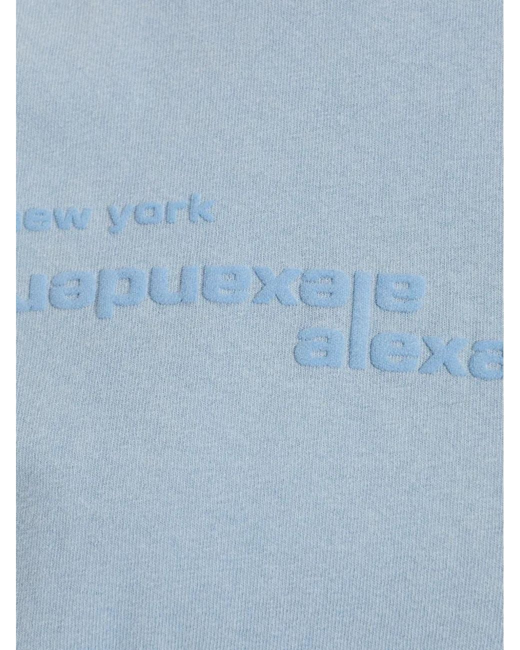 Alexander Wang Blue Mirrored Logo T-Shirt