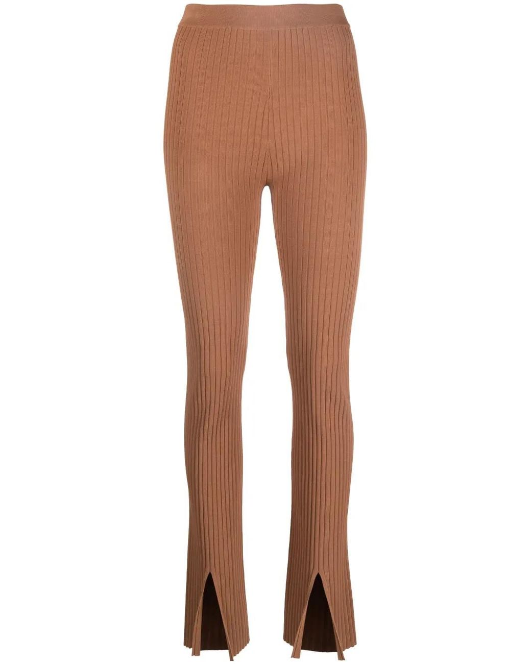 Nanushka Brown Front-Slit Leggings