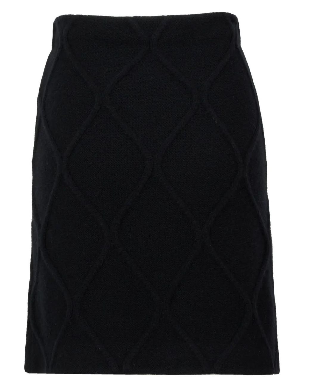 Ports 1961 Black Alpine-Inspired Crystal Knit Skirt