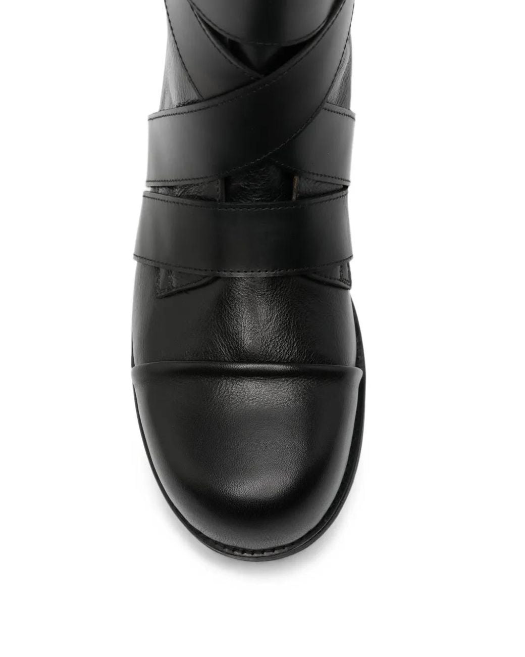 Egonlab Black Buckled Leather Boots for men