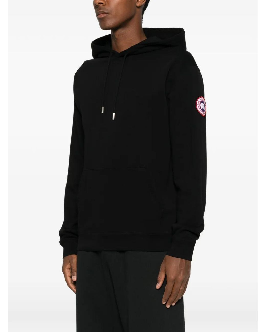 Canada Goose Black Loon Logo-Patch Hoodie for men
