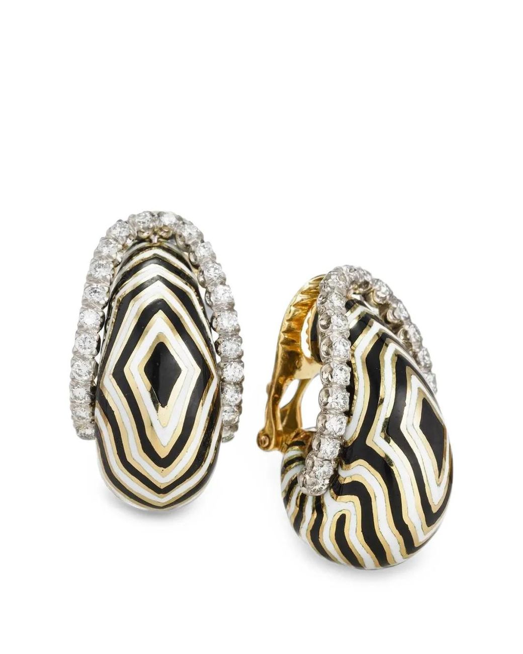 David Webb White Vreeland Diamond Earrings