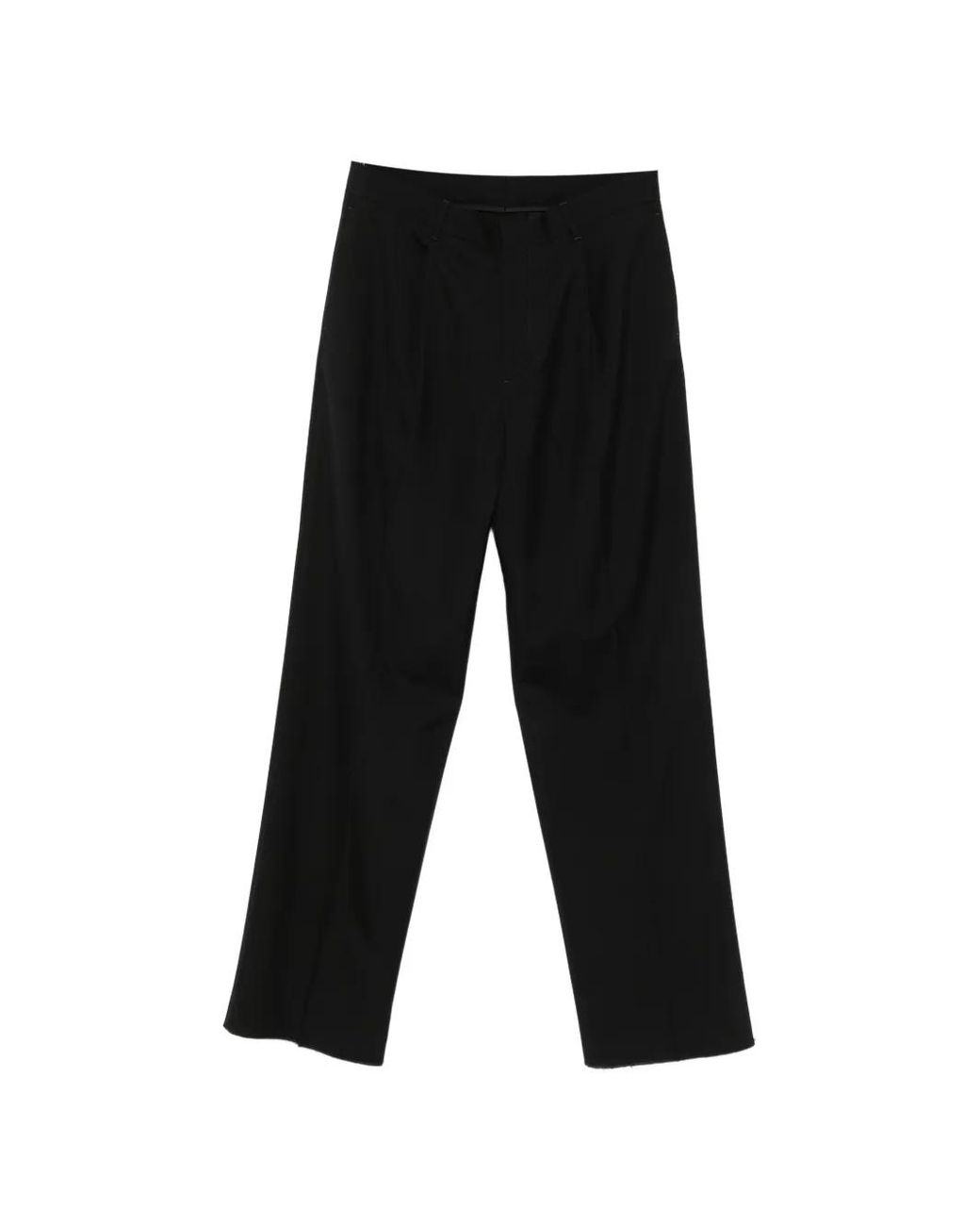 Lardini Black Pleated Wide-Leg Trousers for men