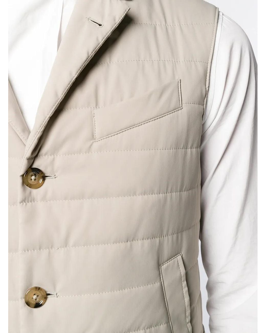 Eleventy Natural Padded Fitted Gilet for men