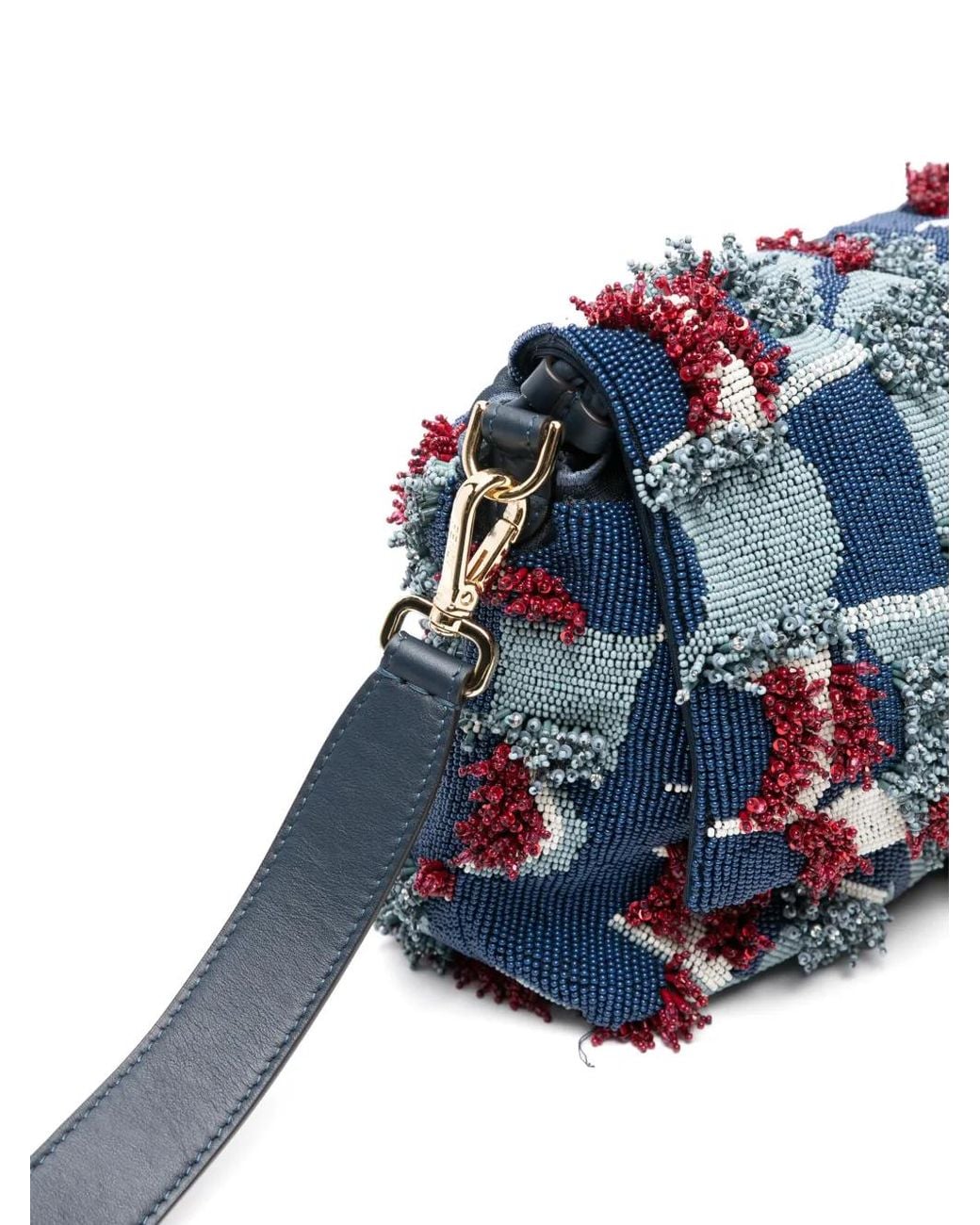 Fendi Blue Mamma Baguette Medium Bag