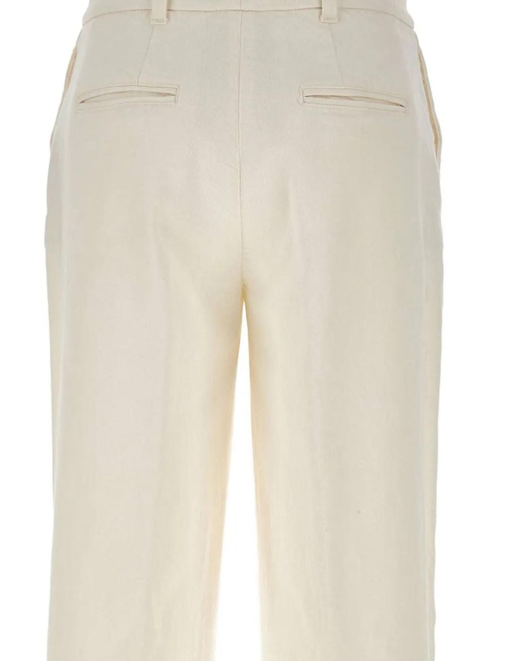Eleventy White Pleated Trousers