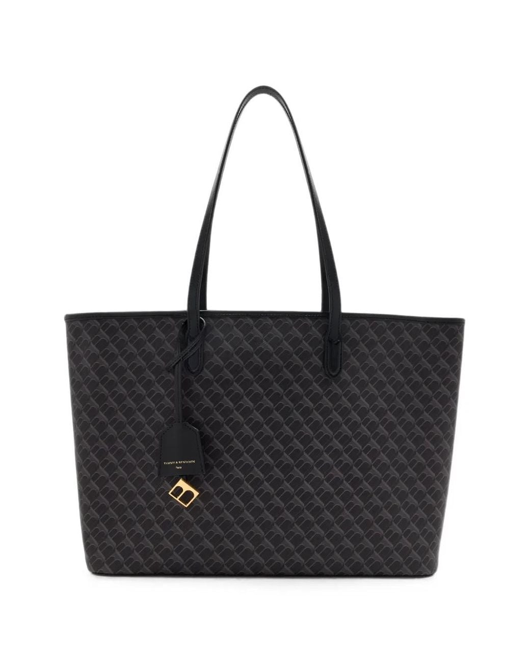 Tammy & Benjamin Black Monogram-Print Shoulder Bag
