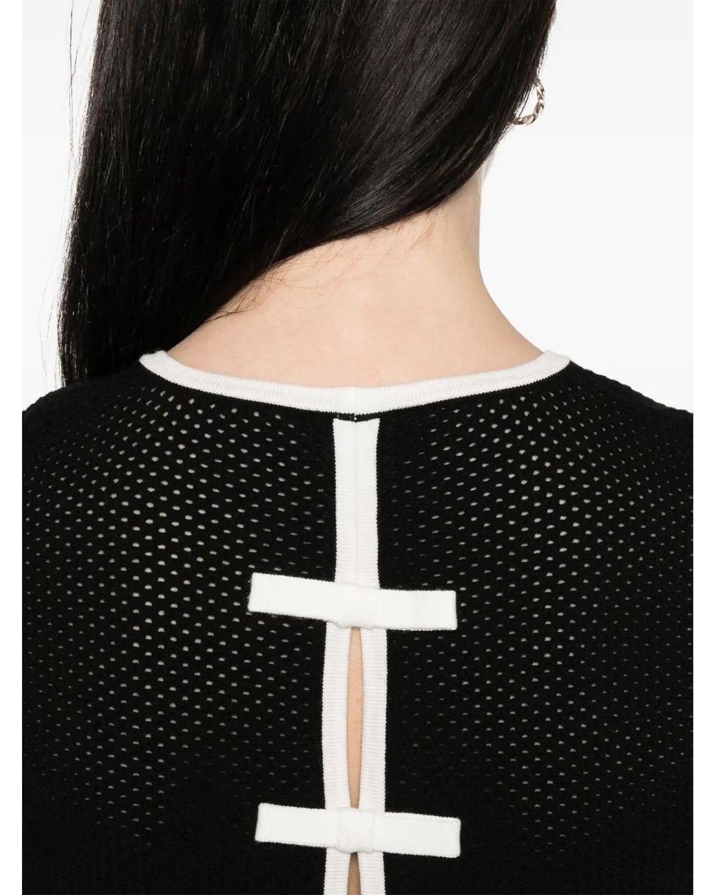 Elisabetta Franchi Black Open-Knit Tank Top