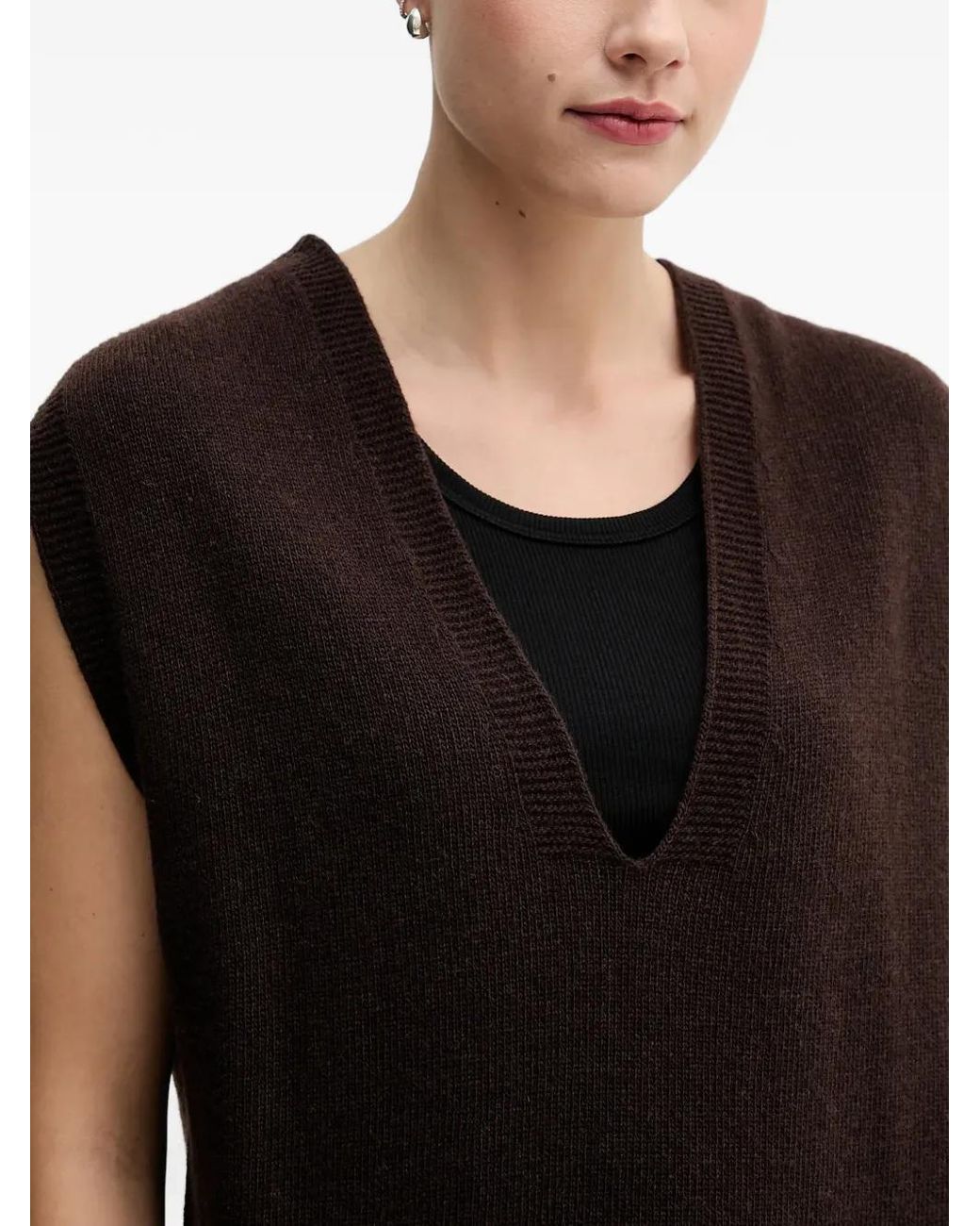 Sandro Ferrone Black V-Neck Vest