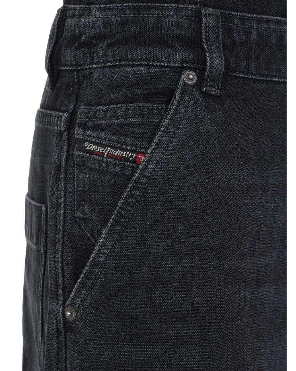 DIESEL Blue Wide-Leg Trousers With Fitted Bodice