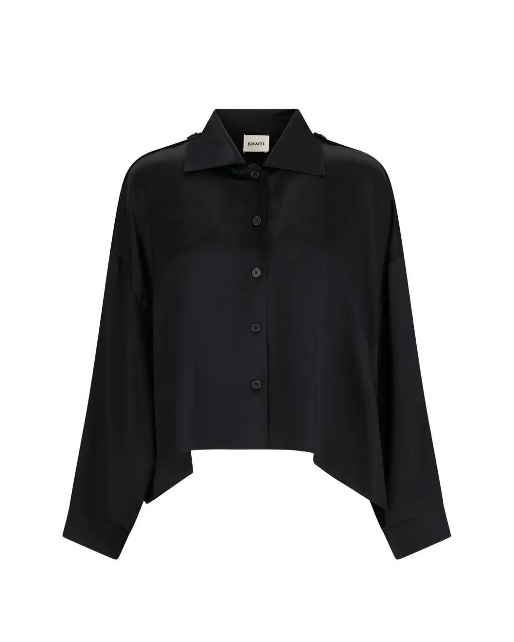 Khaite Black Chemise Bodine À Épaulettes