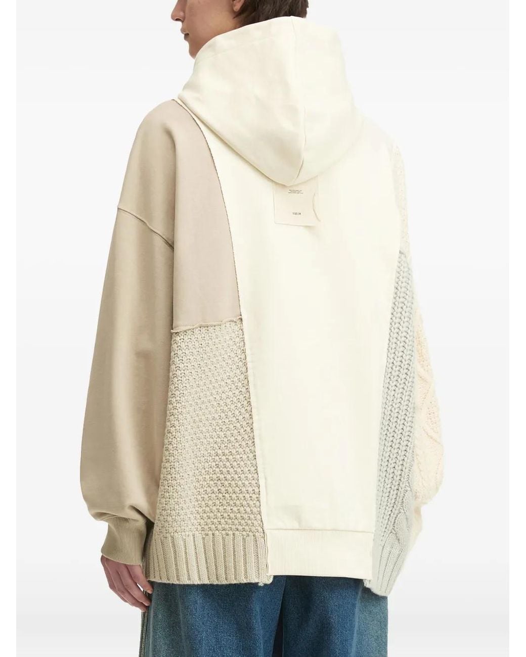 FIVE CM Hoodie Met Patchwork in het Natural voor heren