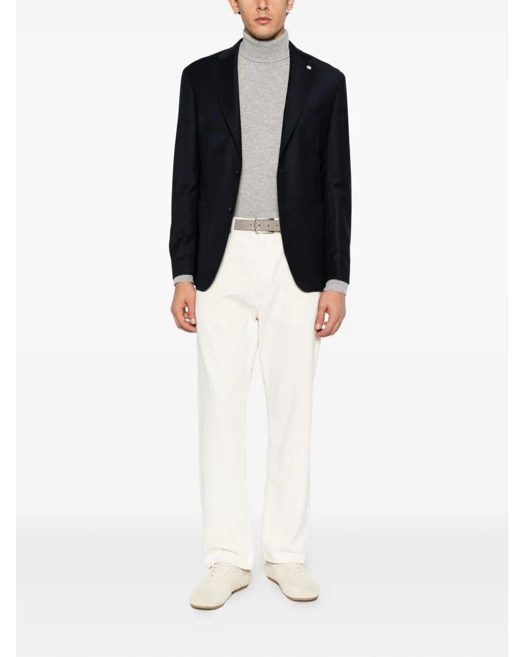 Manuel Ritz Wool Flannel Blazer in Blue for Men | Lyst