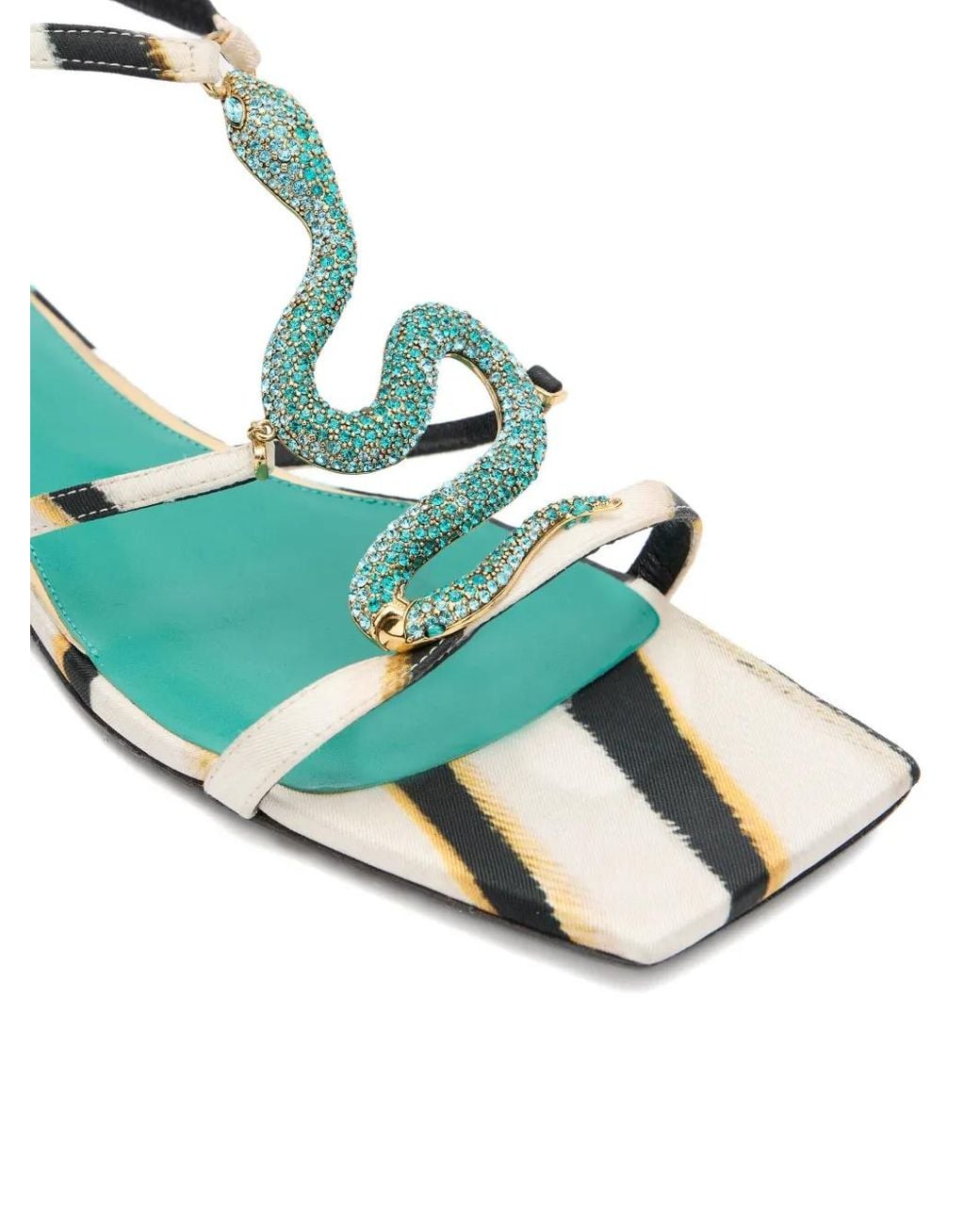 Roberto Cavalli White Ray Of Sea Flat Sandals