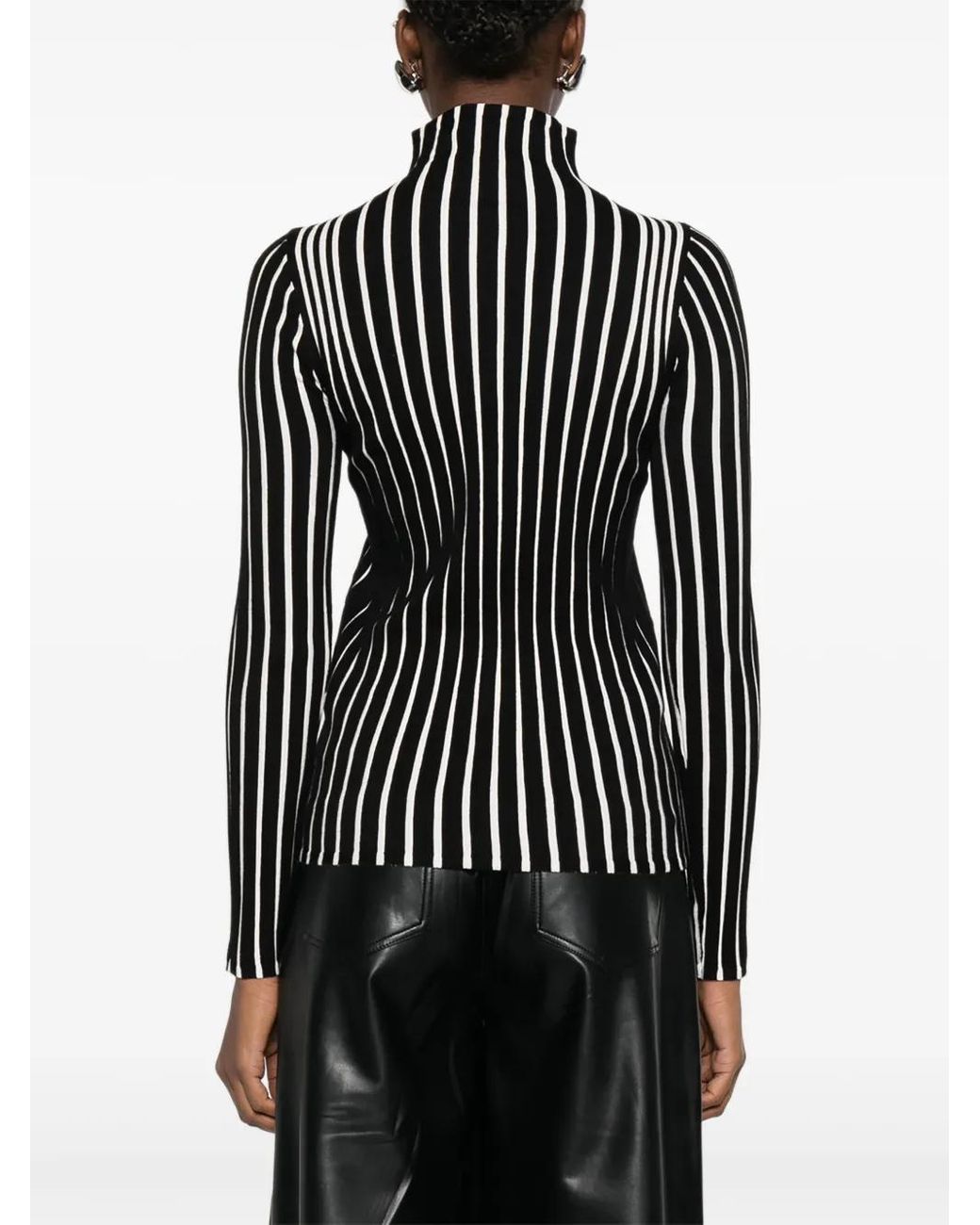 Twinset Black Ribbed Stripe Top