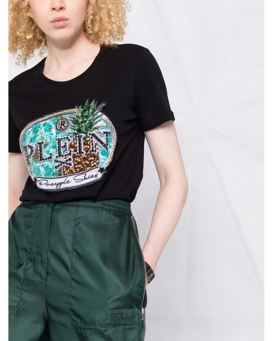 Philipp Plein Black Crystal-Embellished Short-Sleeve T-Shirt