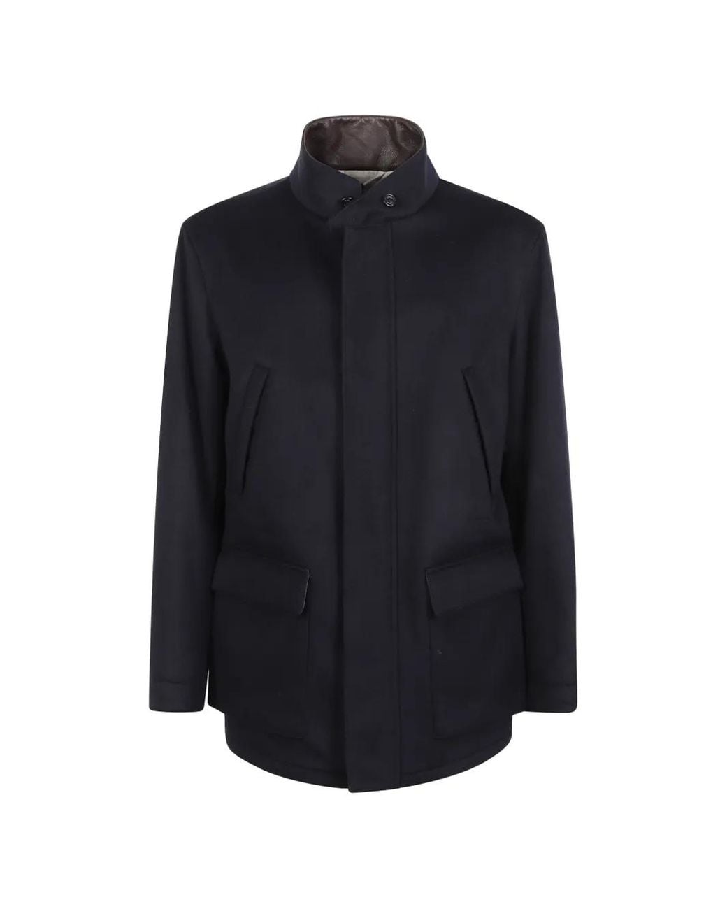 Lardini Blue High-Neck Coat for men
