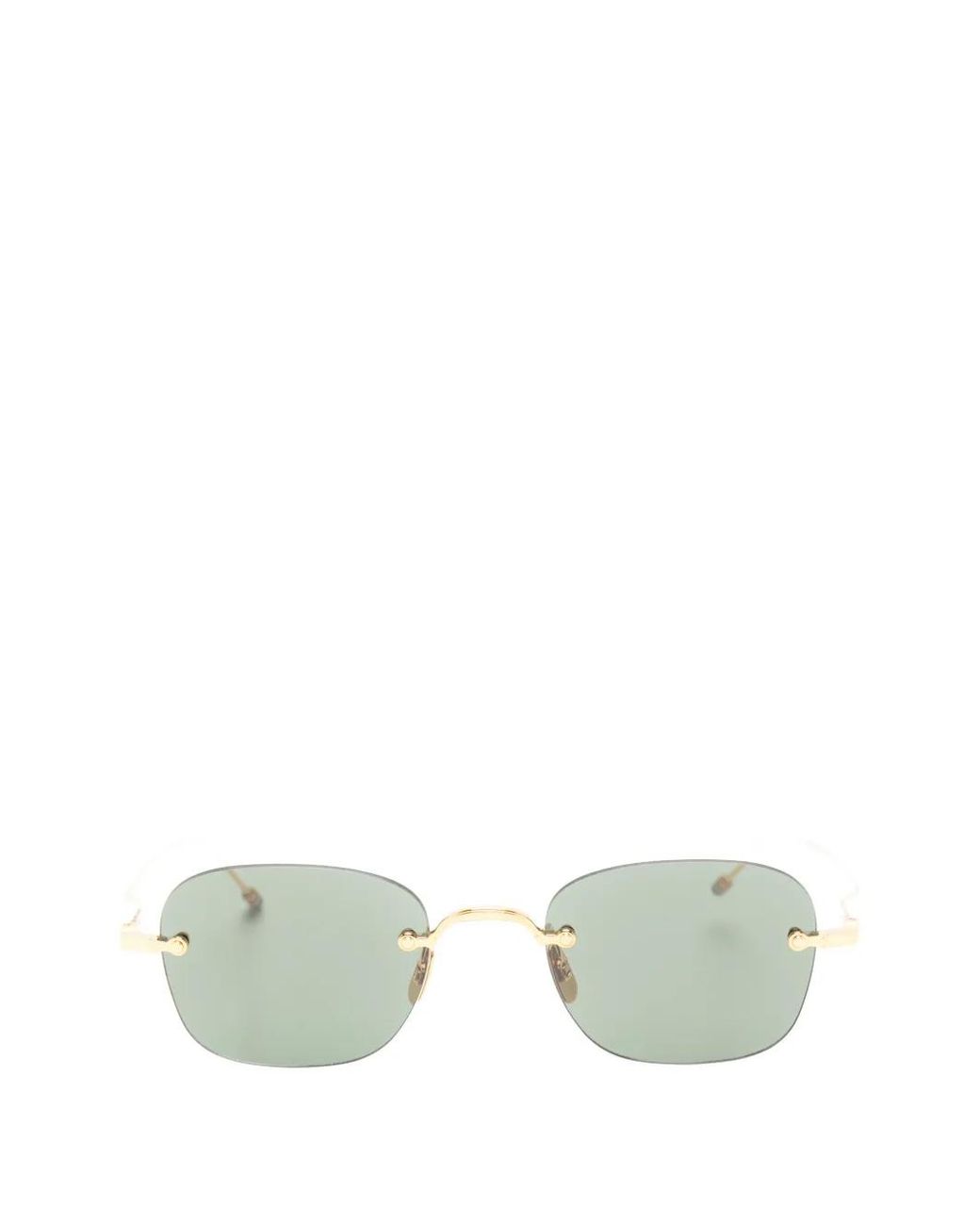 Thom Browne White Rimless Rectangle-Frame Sunglasses