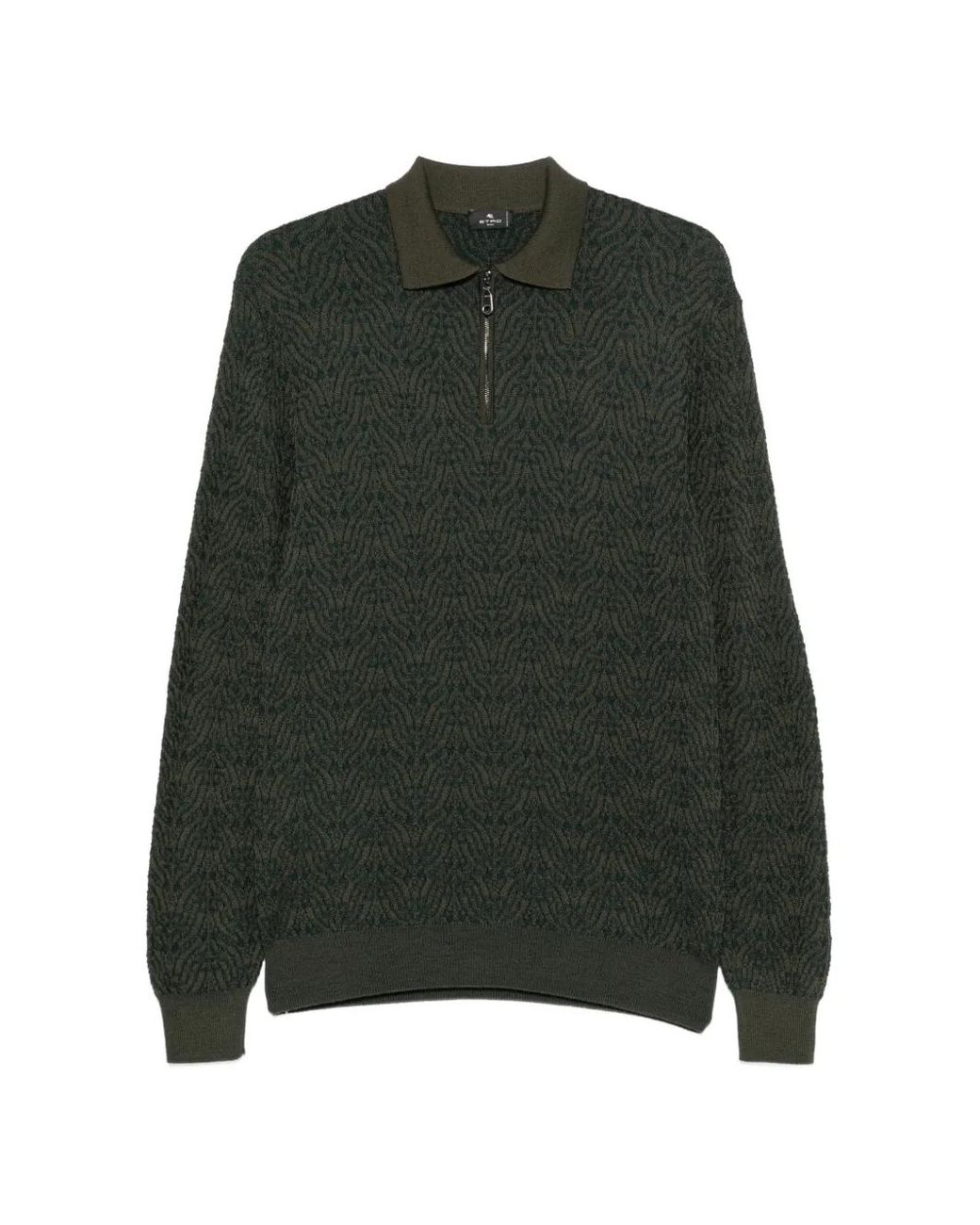 Etro Green Pull À Col Polo for men