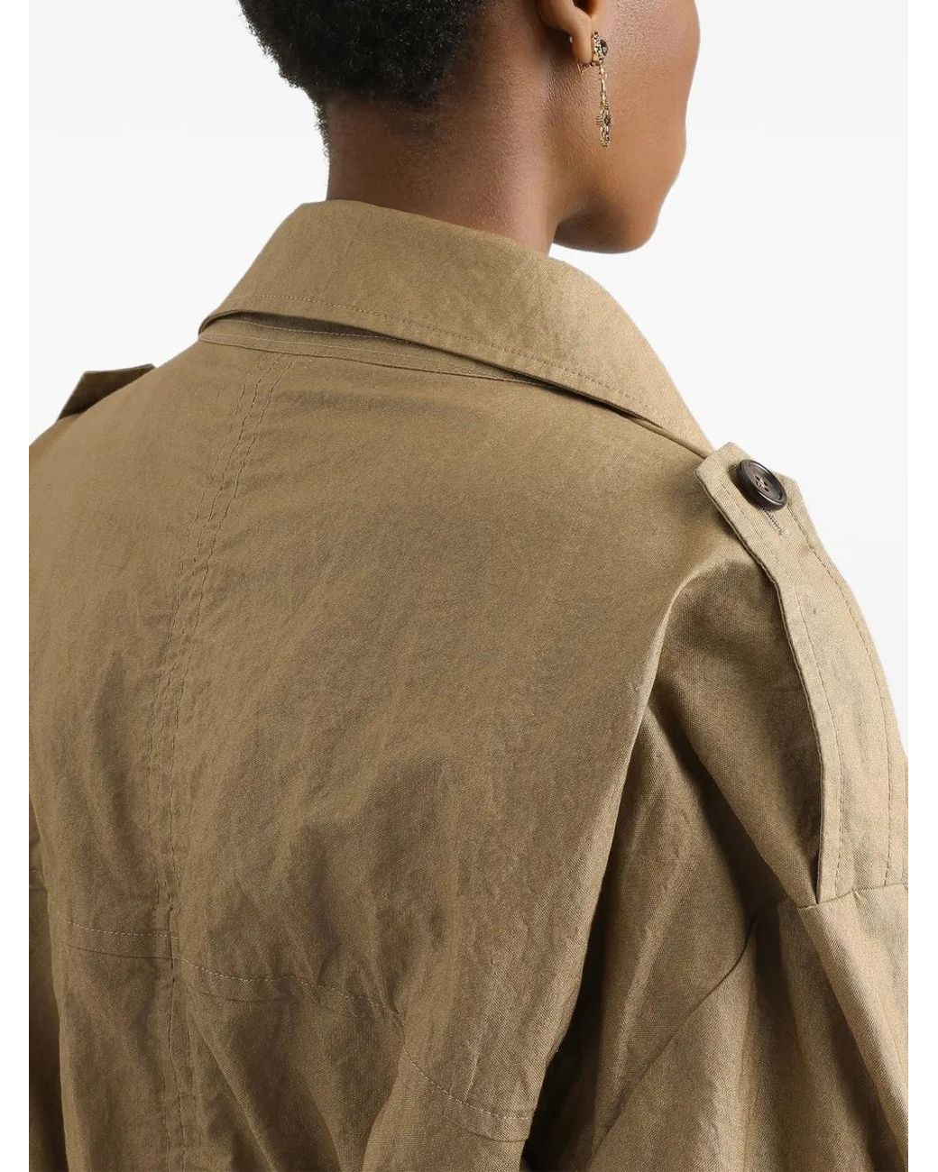 Dolce & Gabbana Natural Double-Breasted Trench Coat
