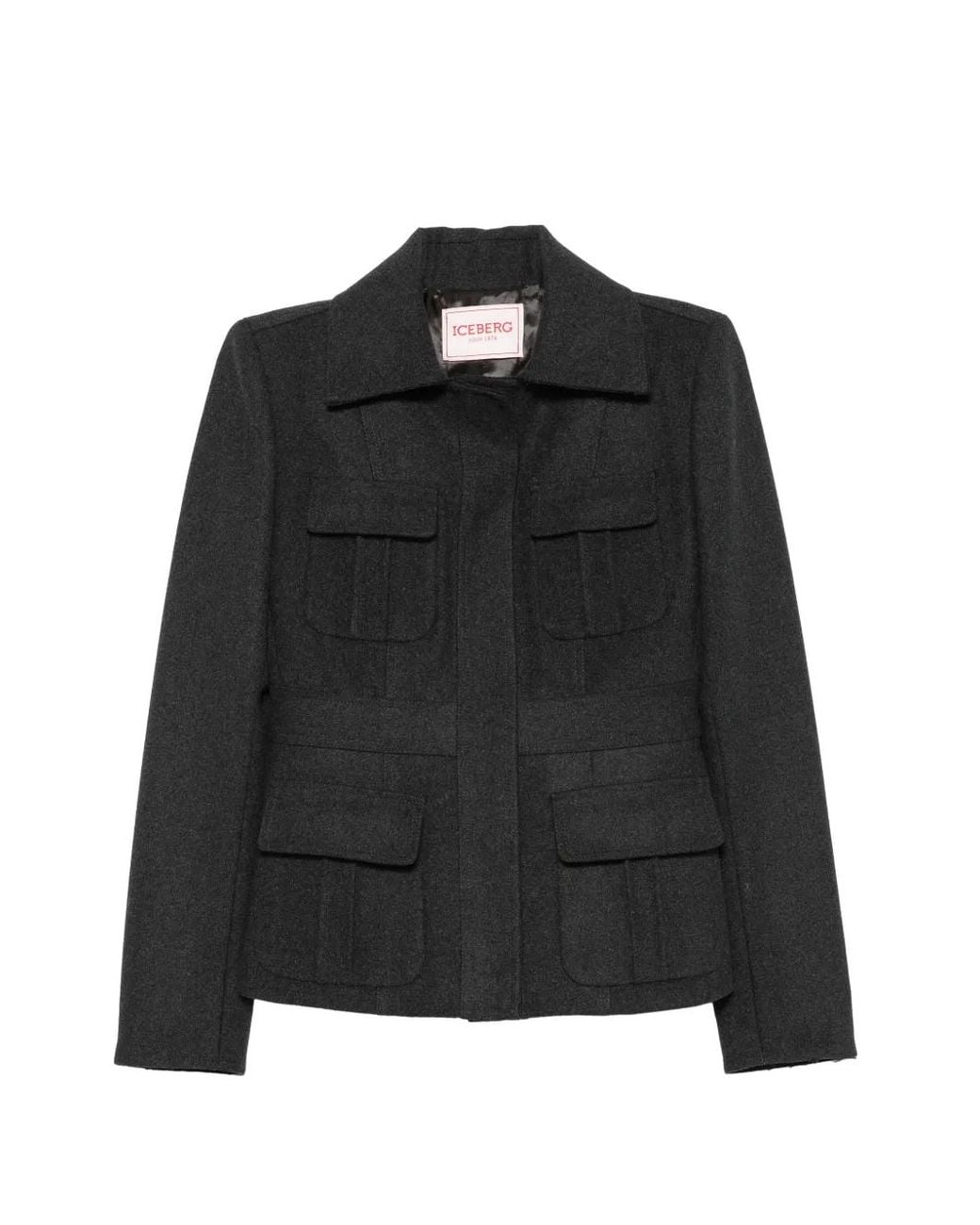 Iceberg Black Pocket-Detail Jacket