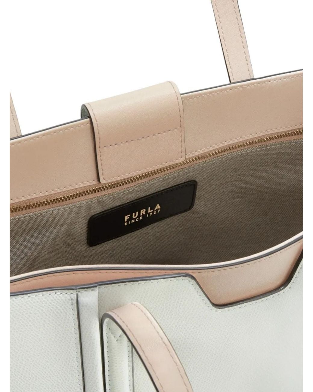 Furla White Riva Grainy-Leather Tote Bag