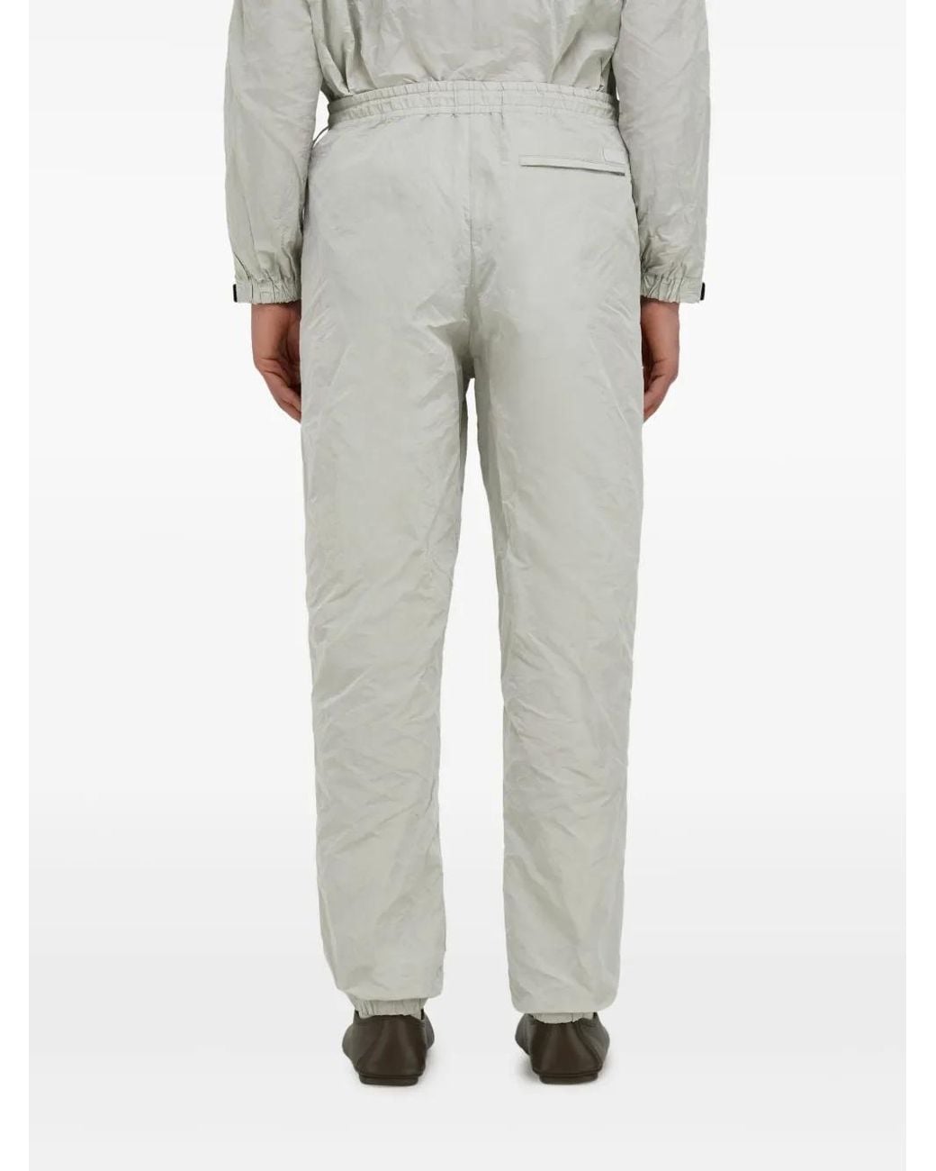 Ferragamo Gray Crinkled Track Pants for men