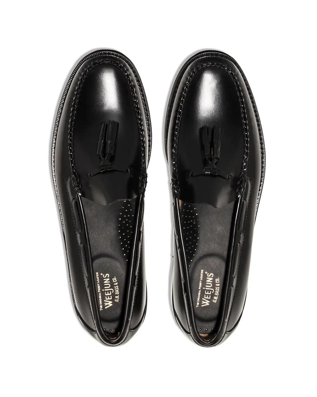 G.H.BASS Black Weejun Larkin Tassel Loafers for men
