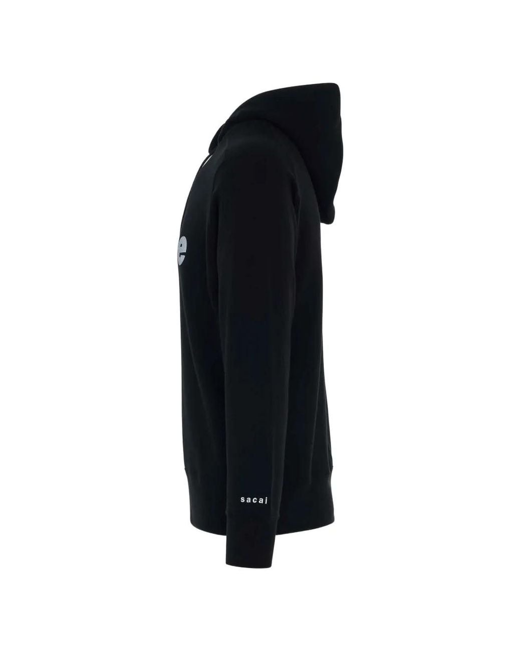 Sacai Black Graphic-Print Drawstring Hoodie