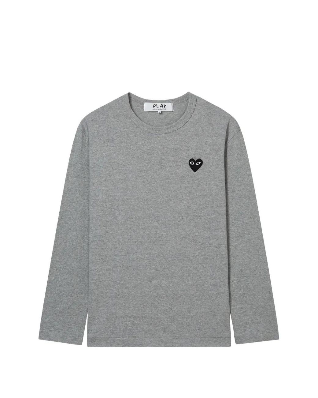 COMME DES GARÇONS PLAY Gray Heart-Print T-Shirt