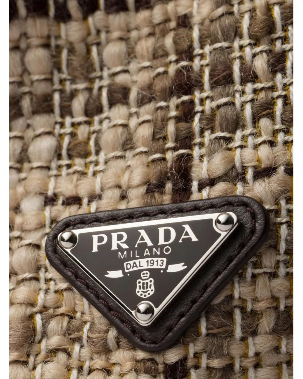 Prada Natural Tweed Baseball Cap