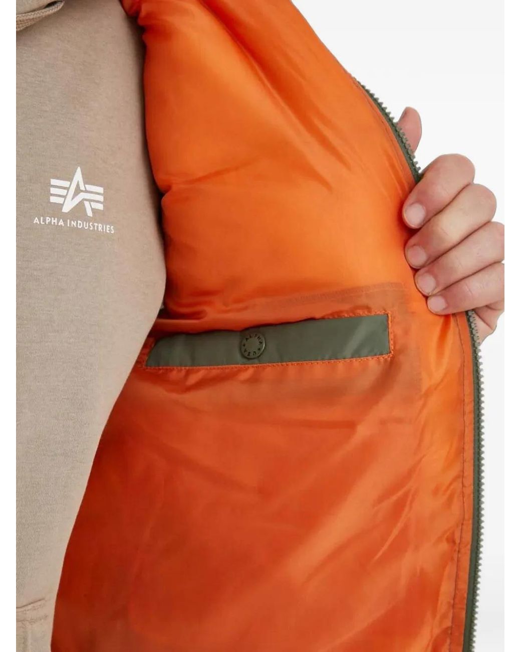 Alpha Industries Green Quilted Hooded Gilet for men