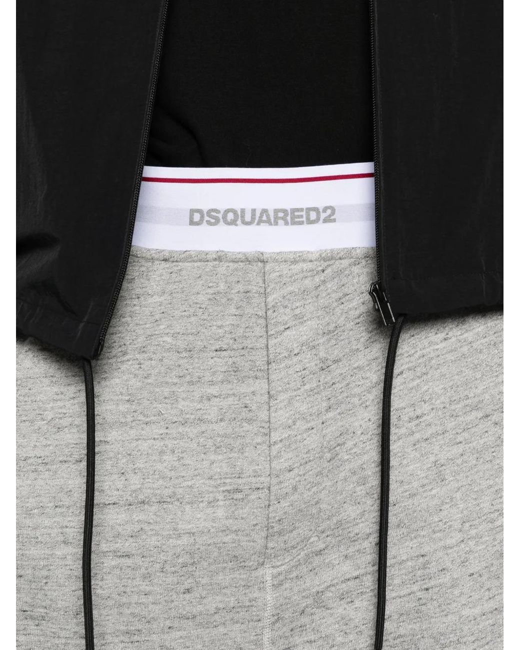 DSquared² Gray Tape Big Fit Shorts for men