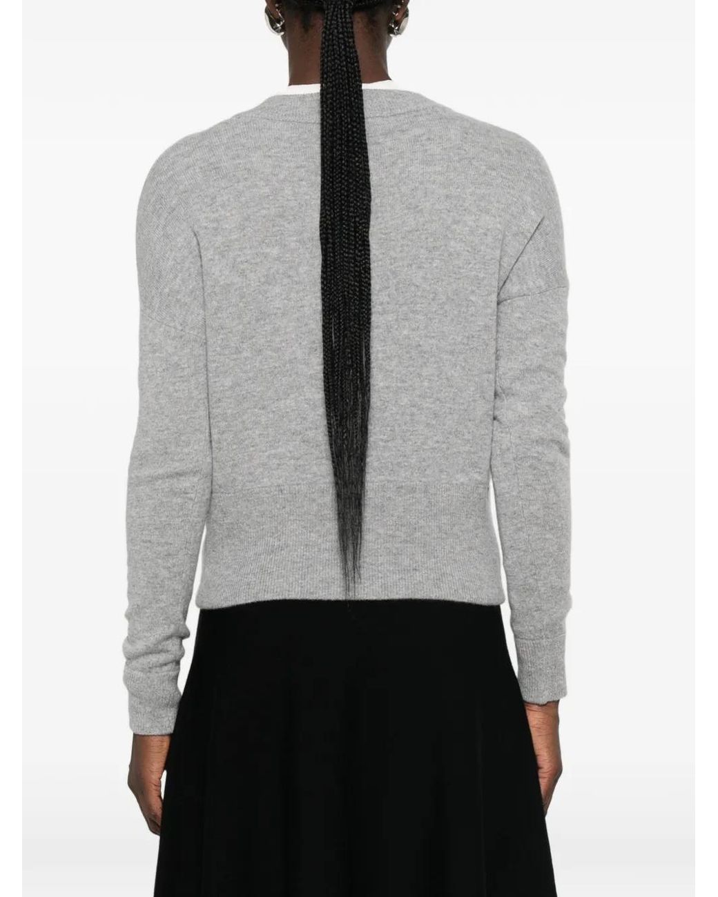 Le Petite Pulle Gray Button-Up Crew-Neck Cardigan