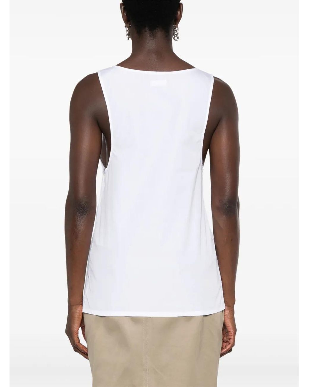 Saint Laurent White Cotton Poplin Top