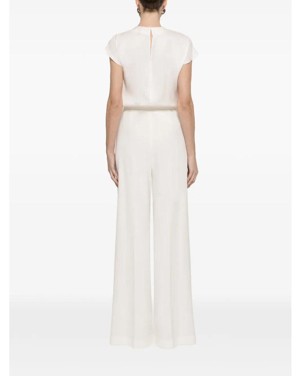 Nissa White Pleat-Detail Viscose Top