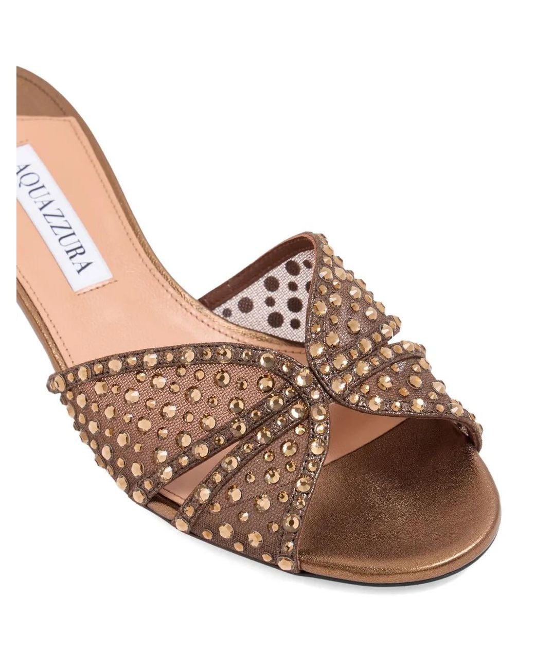 Aquazzura Brown Crystal Lover Sandals