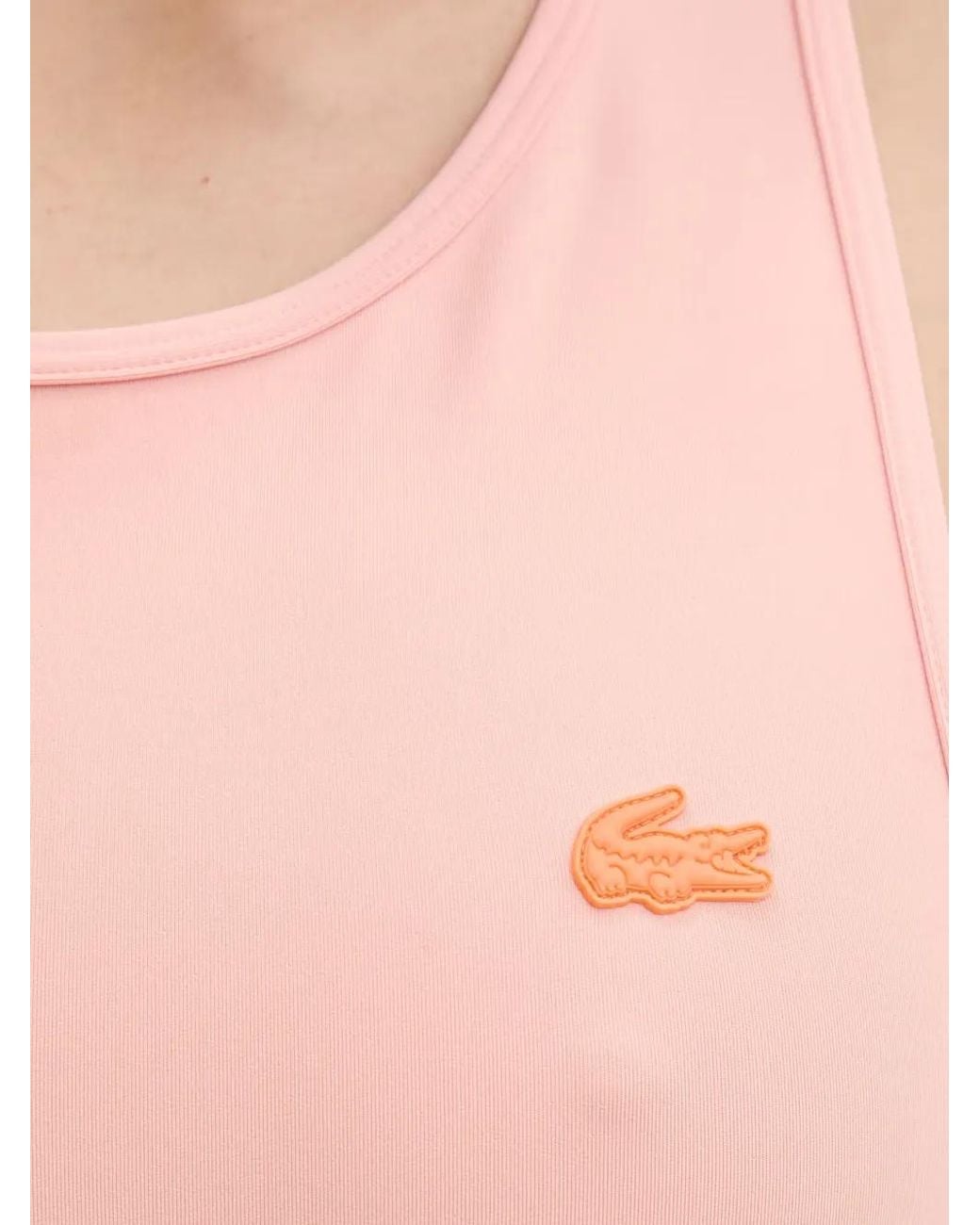 Lacoste Pink Robe Courte À Patch Logo