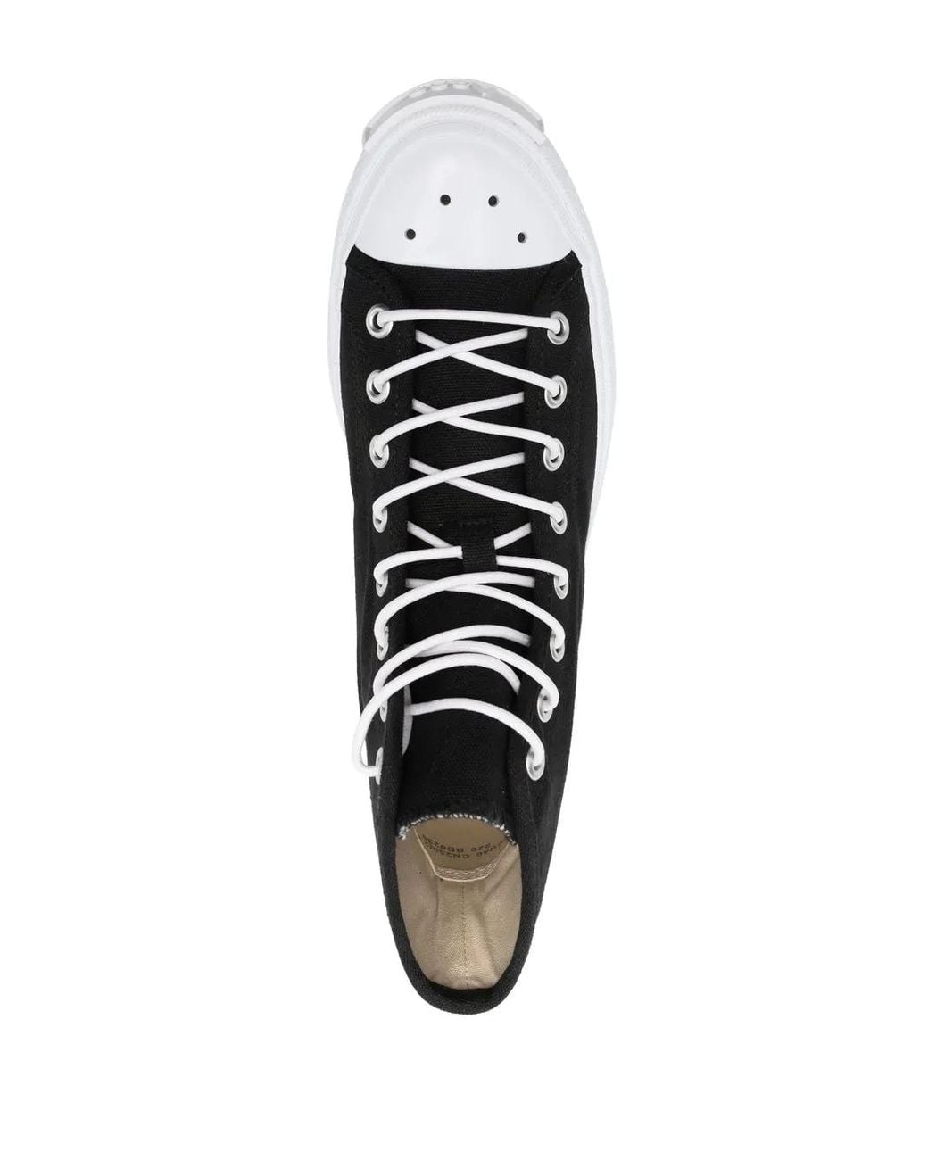 Acne Black Contrasting Toe-Cap High-Top Sneakers for men