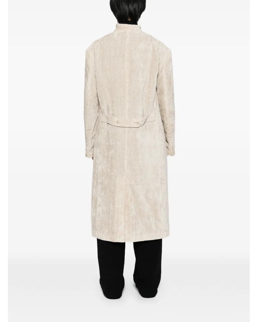 Yohji Yamamoto Natural Velvet Stand-Collar Coat for men